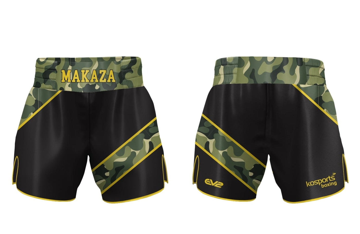 Black & Army Boxing Shorts