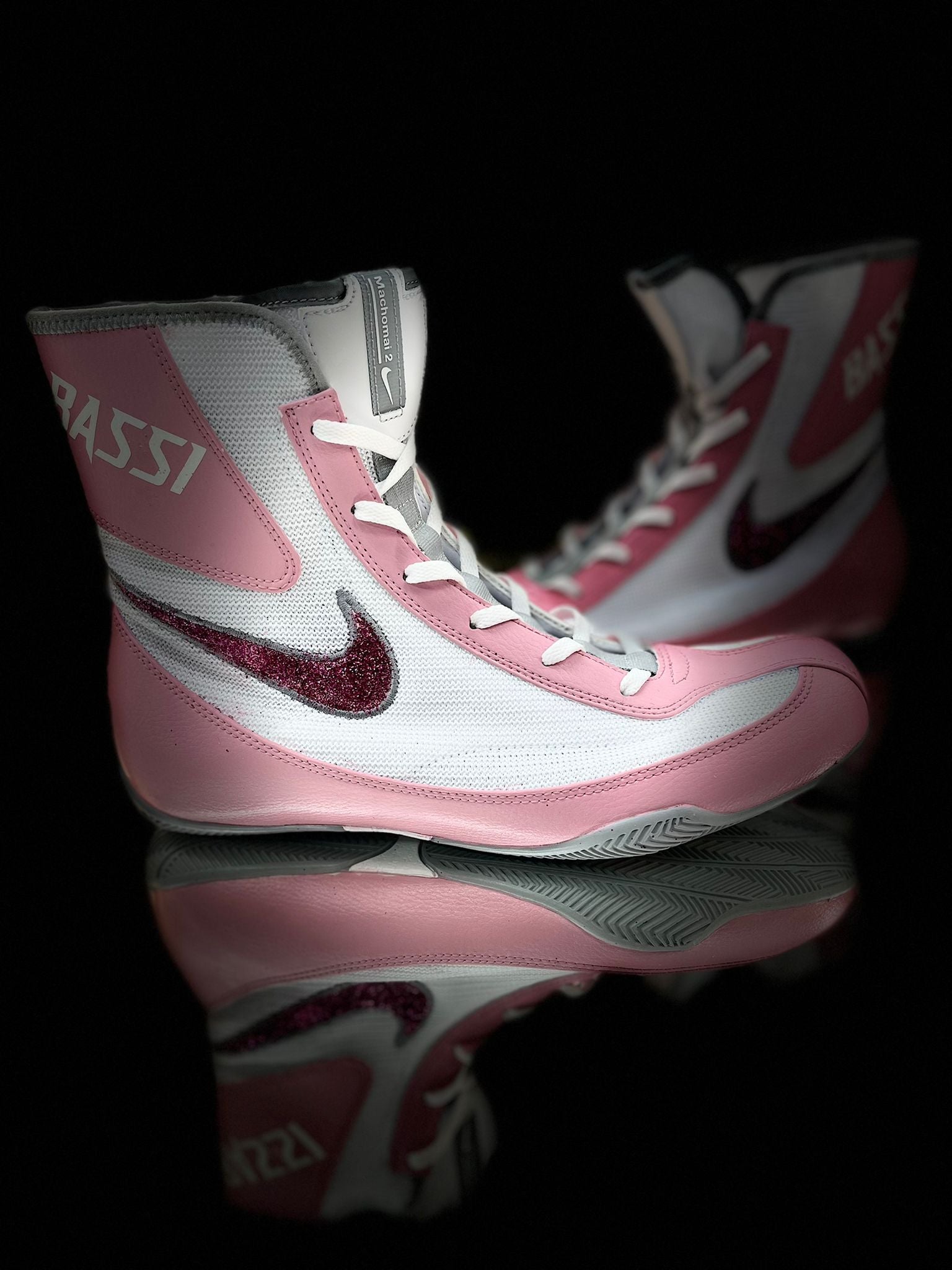 Custom Nike Machomai CREPE PINK Fight Shoes – KO Sports UK