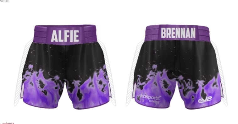 White / Black Purple Flame AB Boxing Shorts – KO Sports UK