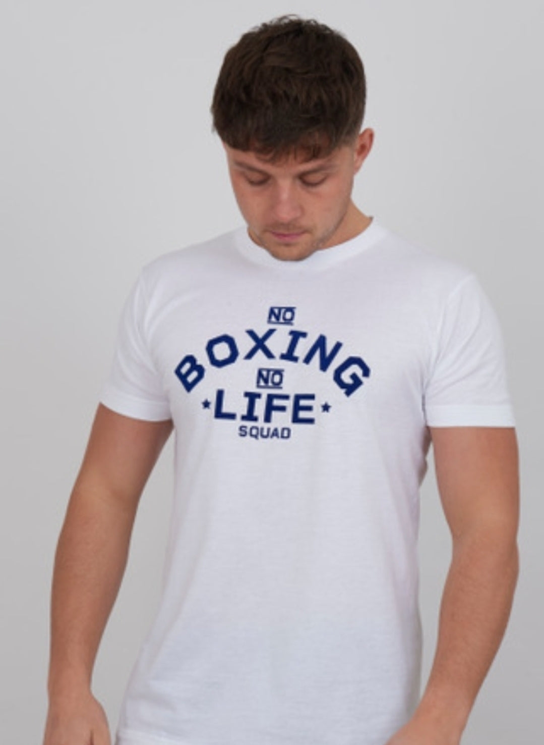 OFFICIAL NO BOXING NO LIFE T - White with Blue Logo