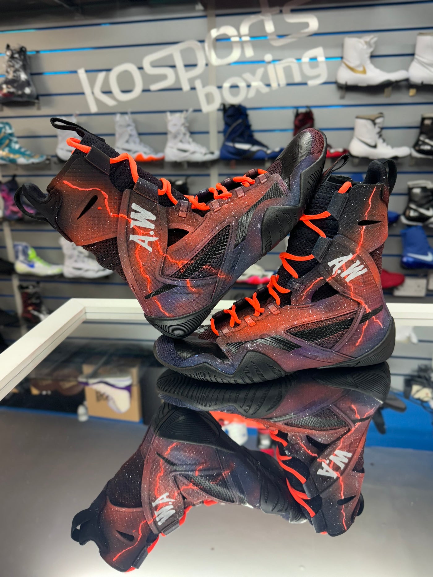 Custom Nike HyperKO 2.0 Orange Lightning Fight Shoes