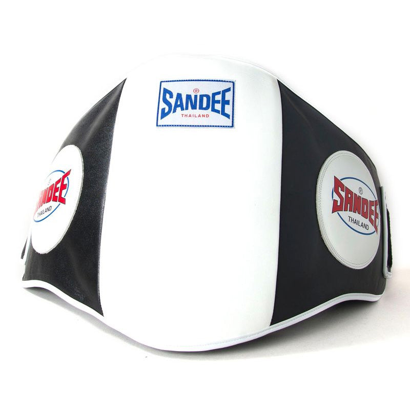 Sandee Velcro Black & White Leather Belly Pad