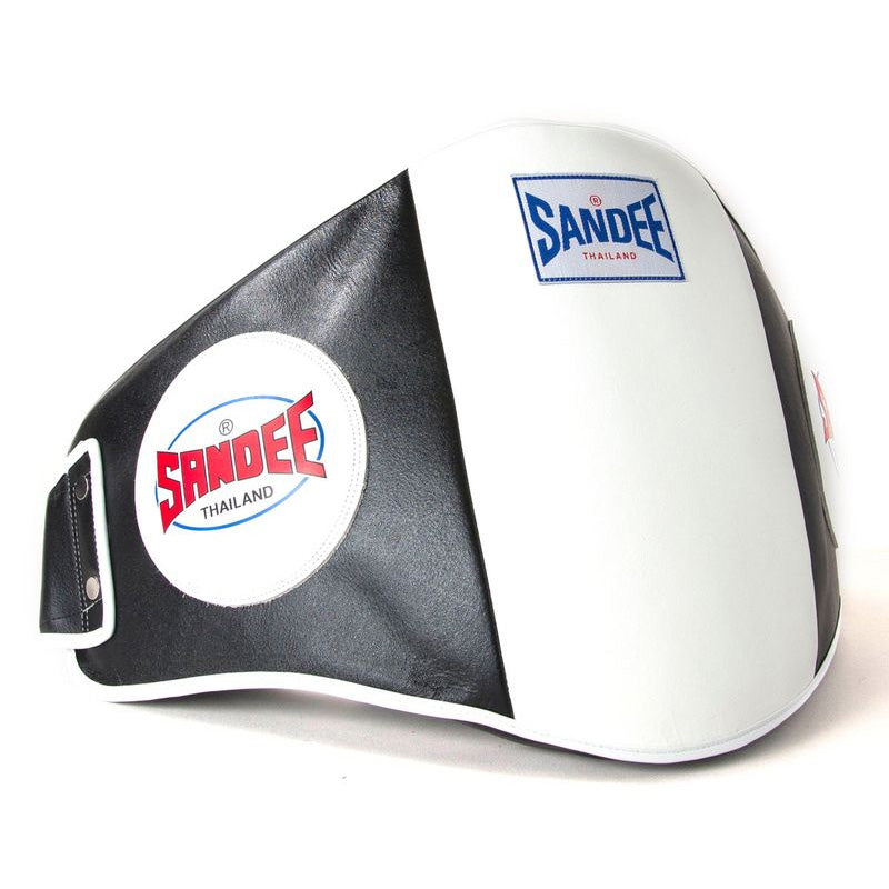 Sandee Velcro Black & White Leather Belly Pad