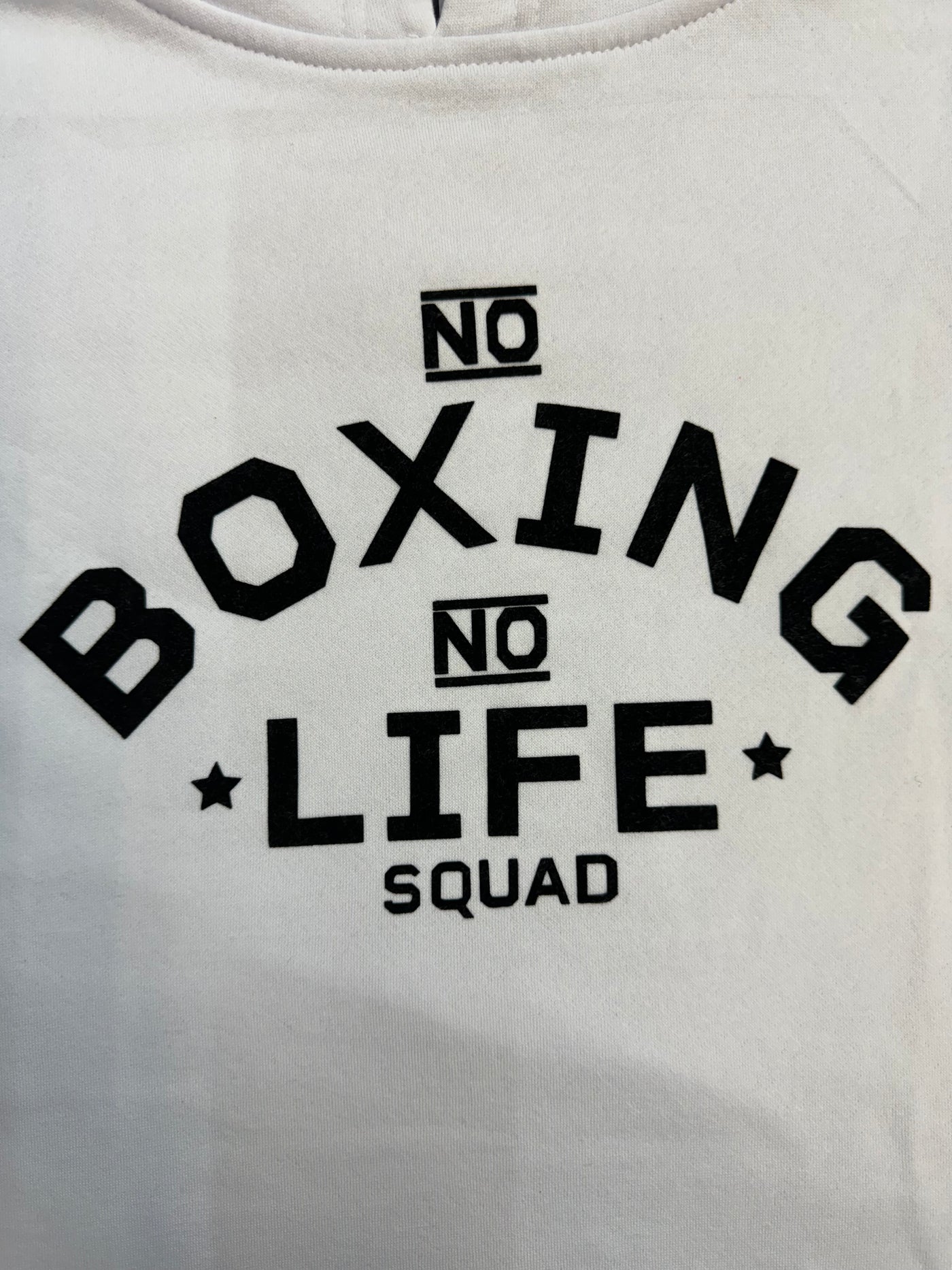 No Boxing No Life Hoodie - White/ Black