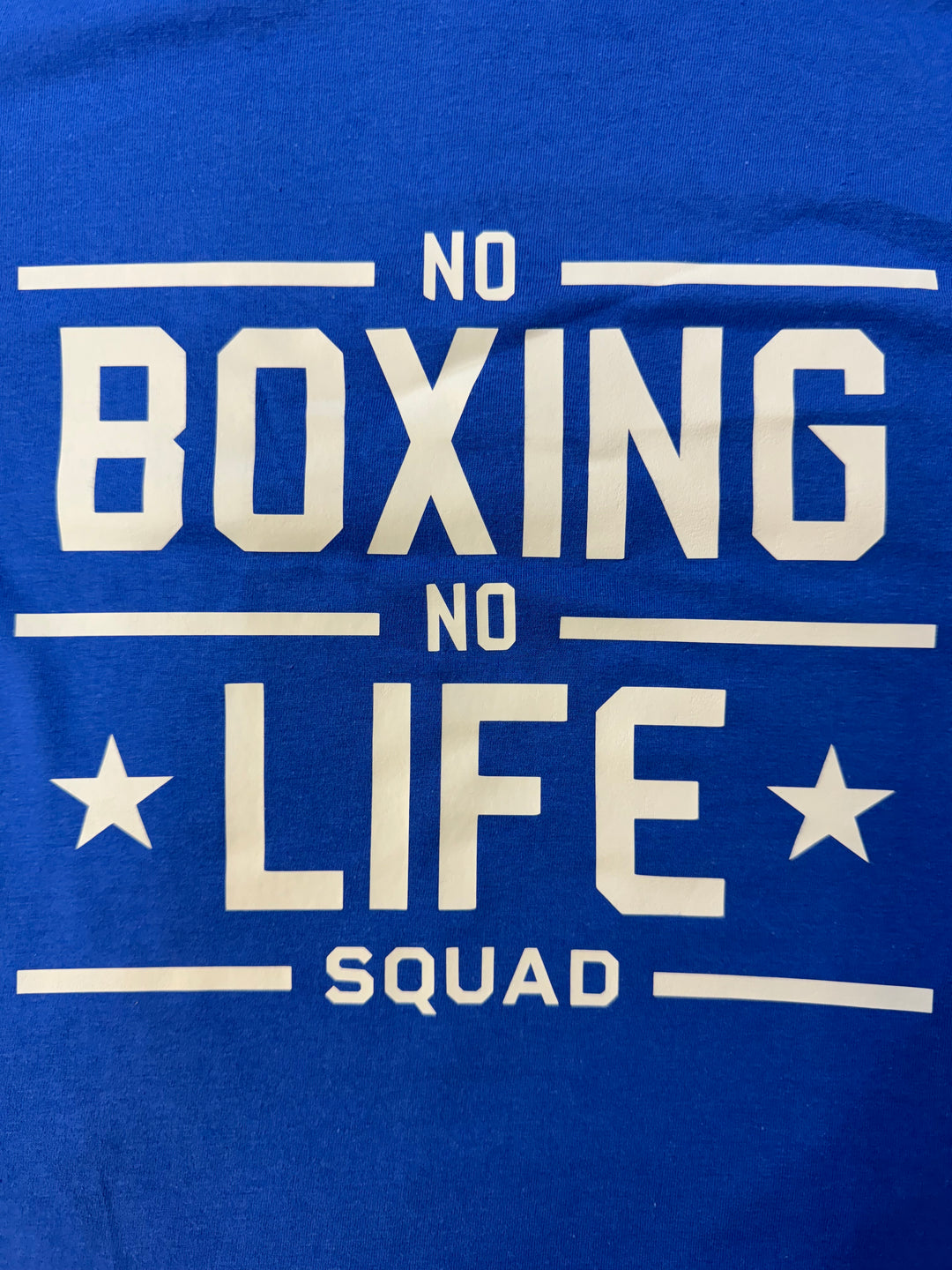 OFFICIAL No Boxing No Life SQUAD T Shirt Blue/White – KO Sports UK