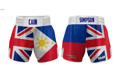British & Philippines FLAG Print Boxing Shorts