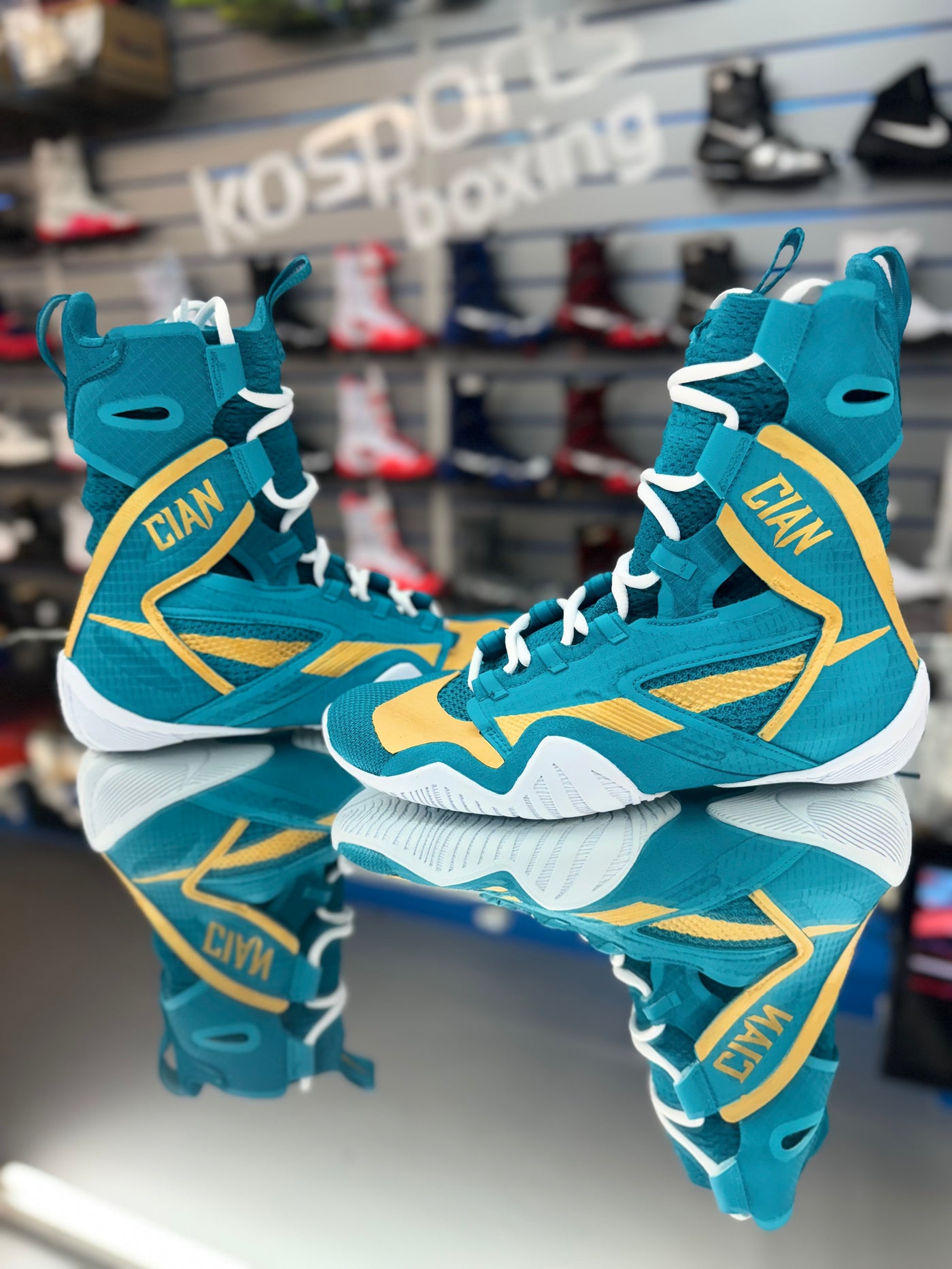 Custom Teal Nike HyperKO 2.0 Fight Shoes