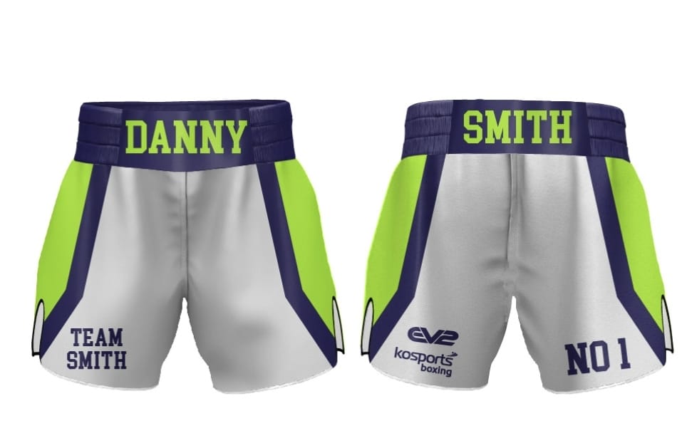 White & Green SD Boxing Shorts