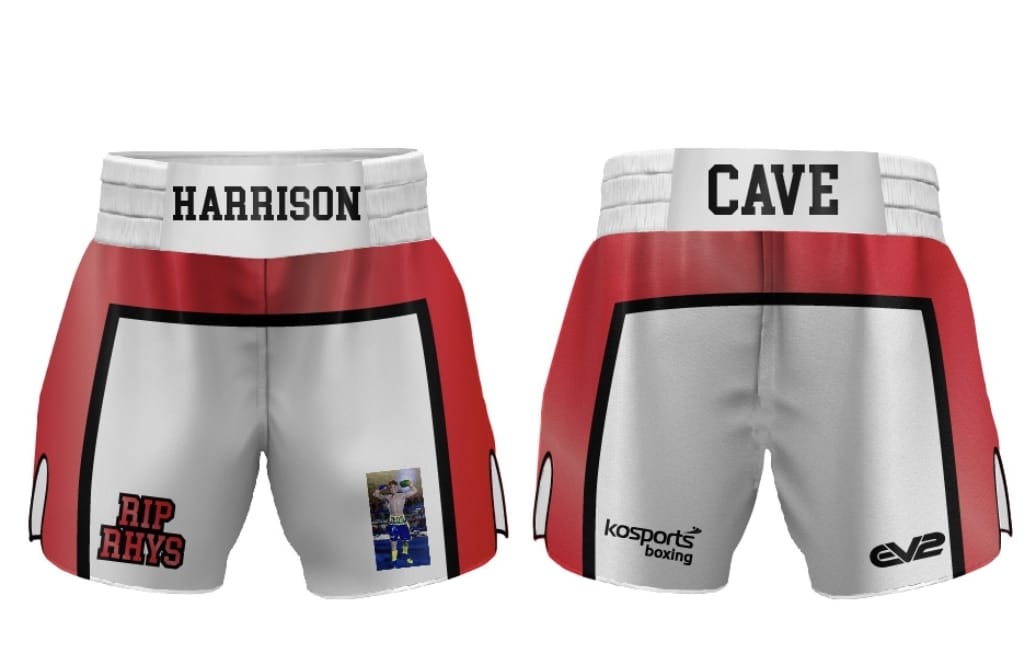 White & Red CH Boxing Shorts