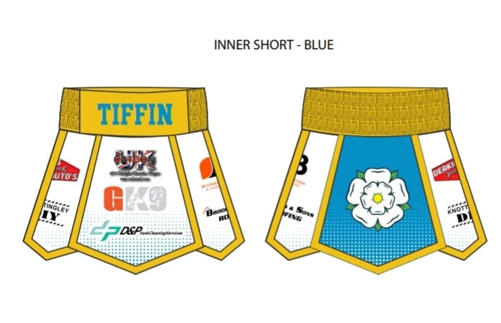 White & Gold T Boxing Shorts