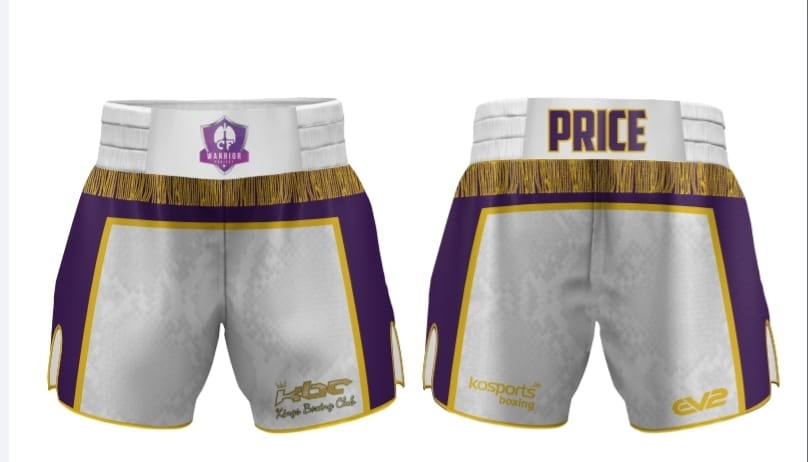 White & Yellow Purple IP Boxing Shorts