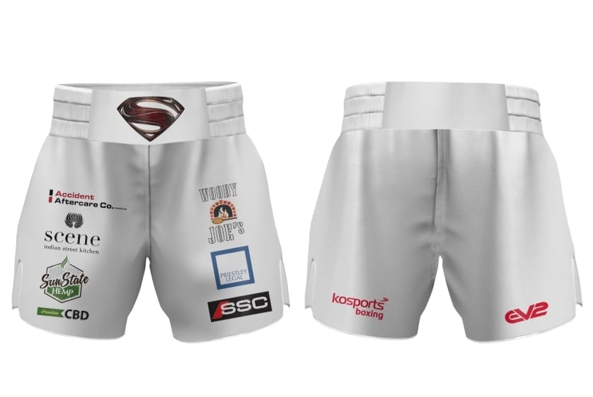 White Superman Boxing Shorts
