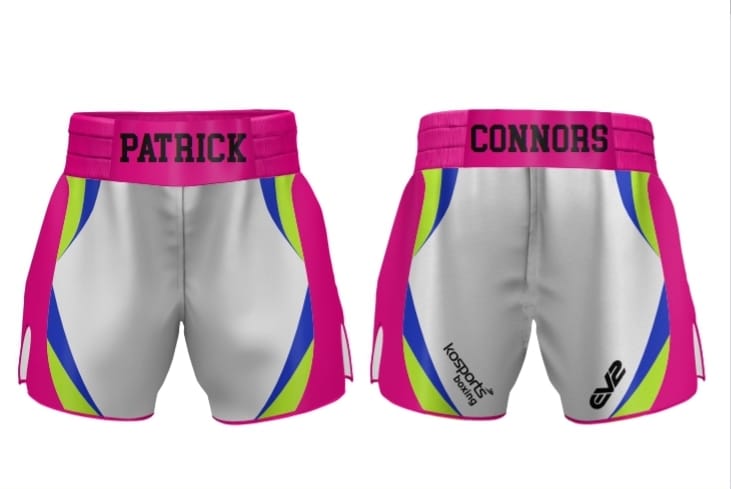 White & Pink PC Boxing Shorts
