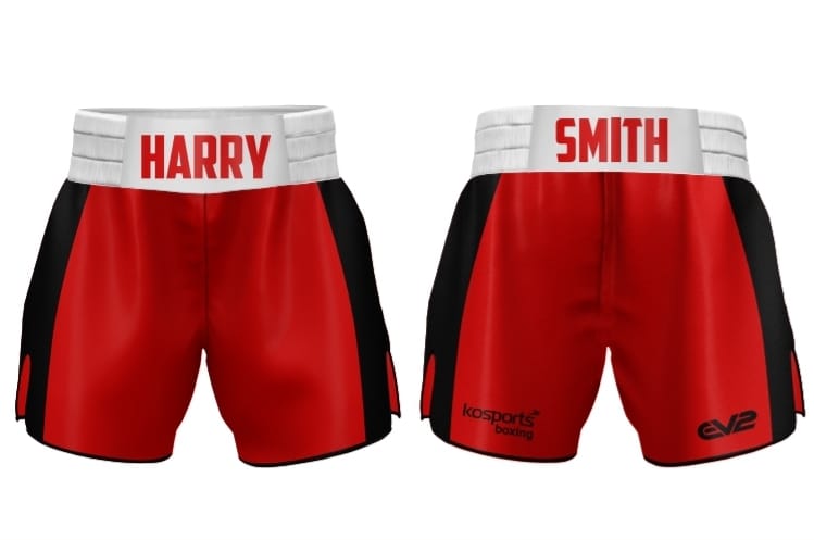 Red & Black White HS Boxing Shorts