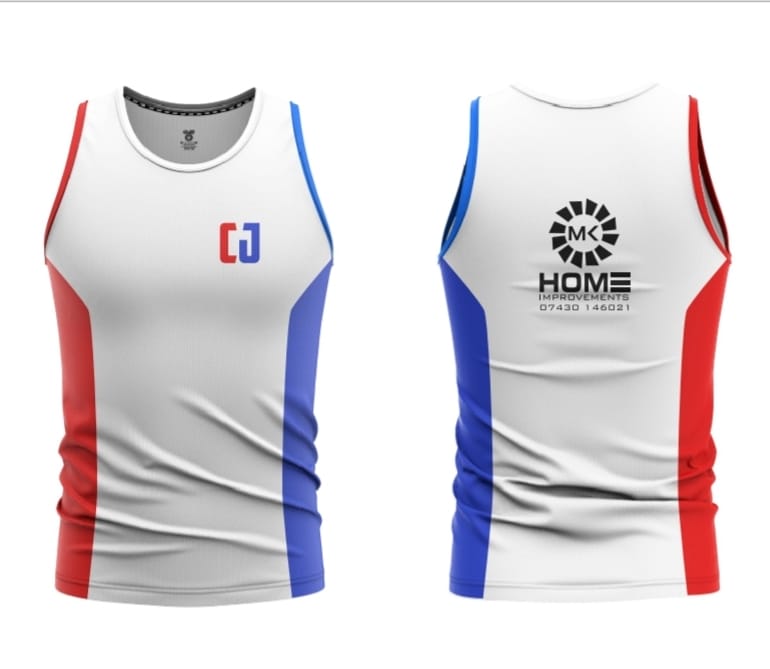 White & Red Blue CJ Boxing Vest