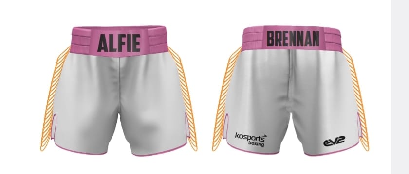 White & Pink AB Boxing Shorts
