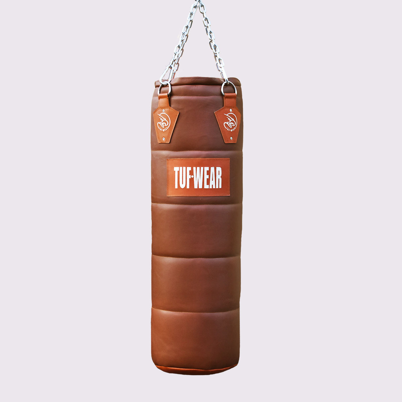 Tuf Wear Classic Brown Quilted Leather Punchbag 4FT