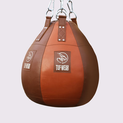 Tuf Wear Classic Brown Leather Wrecking Ball (Large Maize Bag)