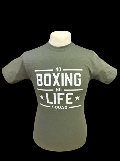 Official No Boxing No Life T-Shirt - Army Green/White