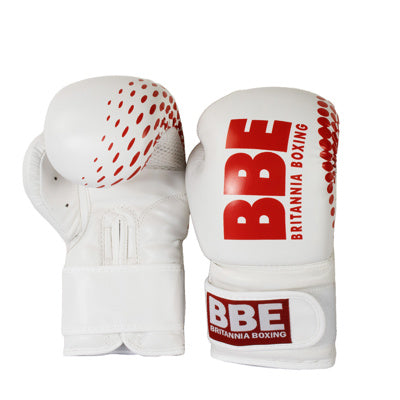 White PVC Sparring Boxing Gloves BBE - 8oz