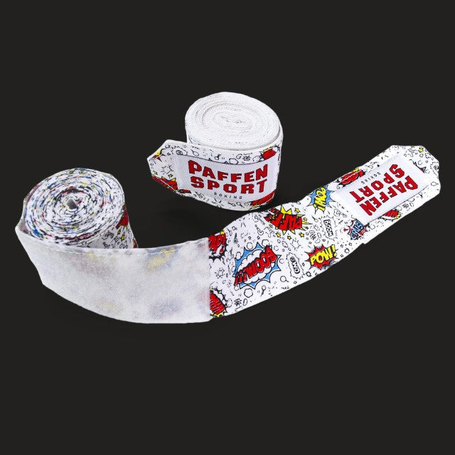 Set Boxe Bambini PAFFEN SPORT Comic - Guanti, Maglietta E Bande - Taglia 122-128 Bianco