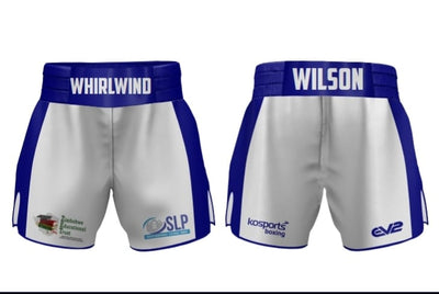White & Blue WW Boxing Shorts