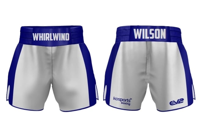 White & Blue WW Boxing Shorts