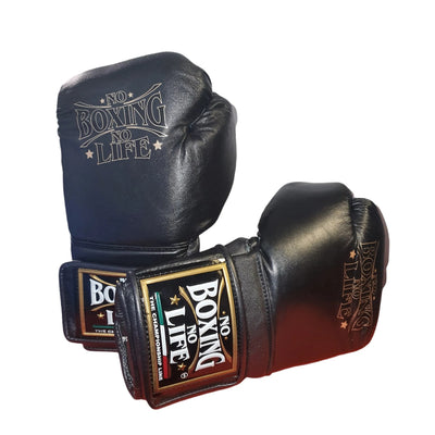 No Boxing No Life Velcro Sparring Glove Black/ Gold