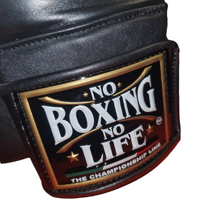 No Boxing No Life Velcro Sparring Glove Black/ Gold