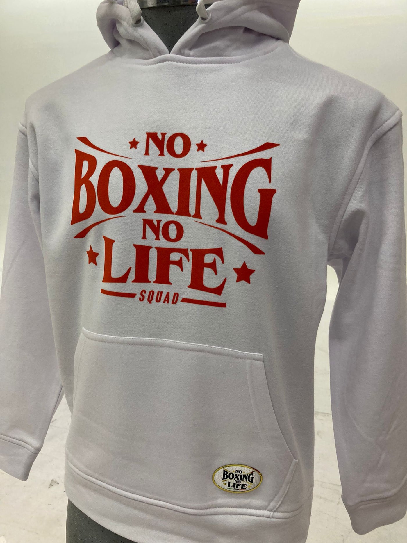 OFFICIAL NO BOXING NO LIFE SQUAD- Hoodie White/ Red